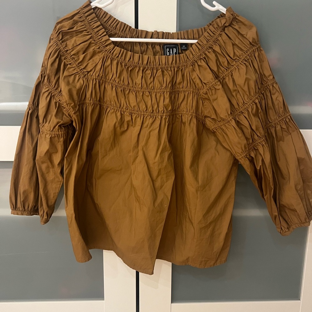 GAP Women's Brown Smocked Top